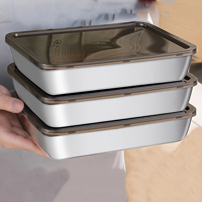 Food Storage With Colander - 5-delige RVS voedselbewaarset - Lekvrije deksels,