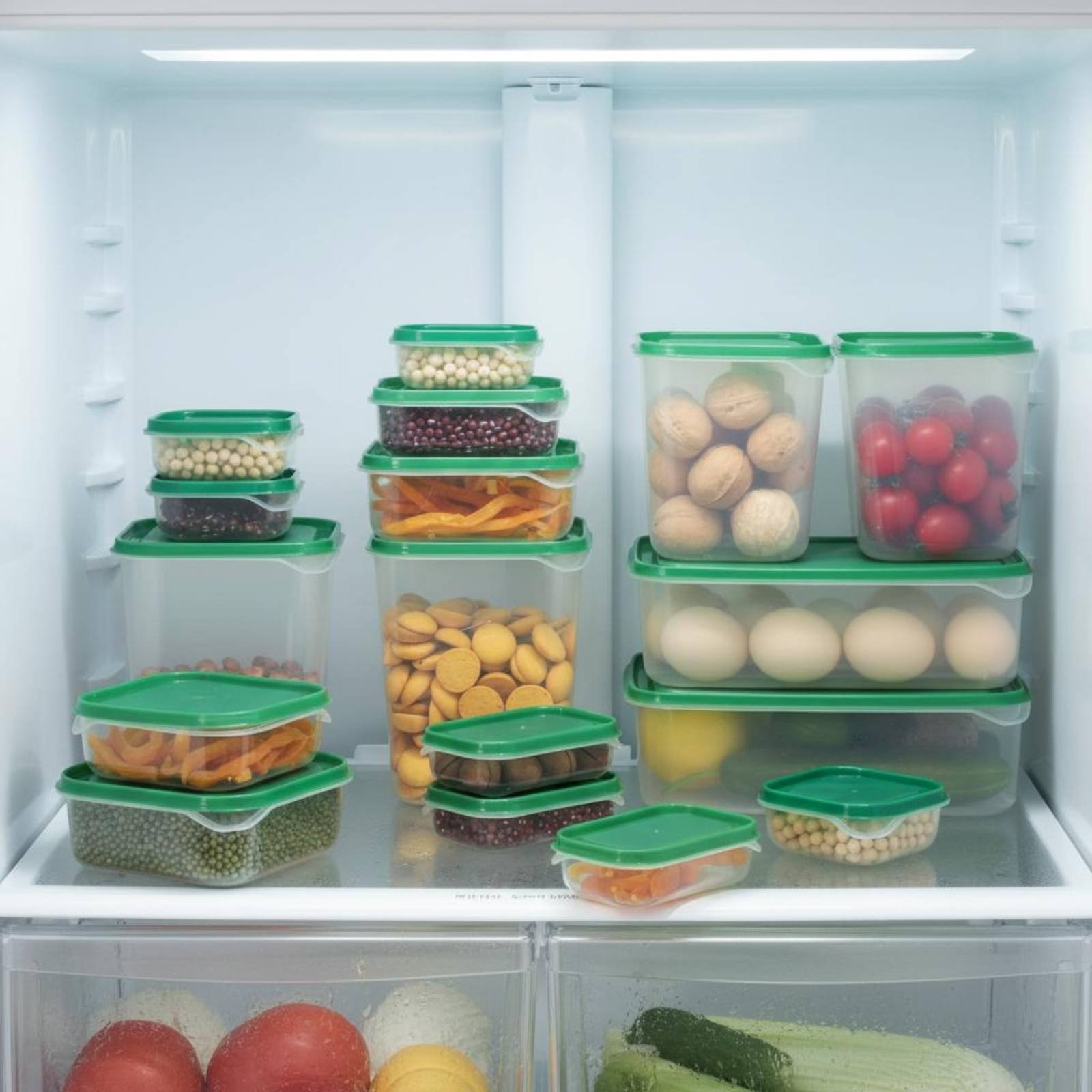 Food Storage Boxes - 17-delige koelkast opbergbox set, lekvrije plastic