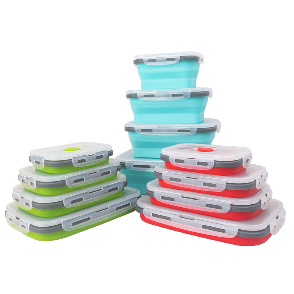 Food Storage Non Toxic - Ruimtebesparende opvouwbare siliconen voedselbox, niet-toxisch, herbruikbaar
