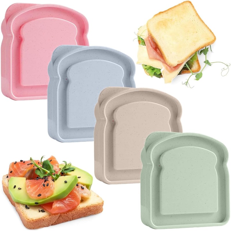 Food Storage Method - 1/4 stuks Sandwichcontainer Lunchbox Toastvormig voedselopslagapparaat