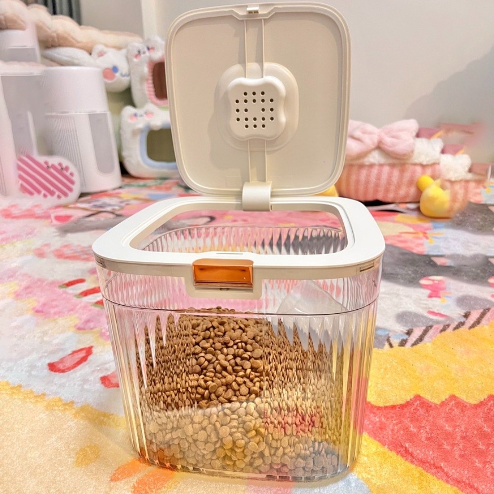 Food Storage For Dog - Flip Cover hondenvoeropslagcontainer Transparant grote capaciteit