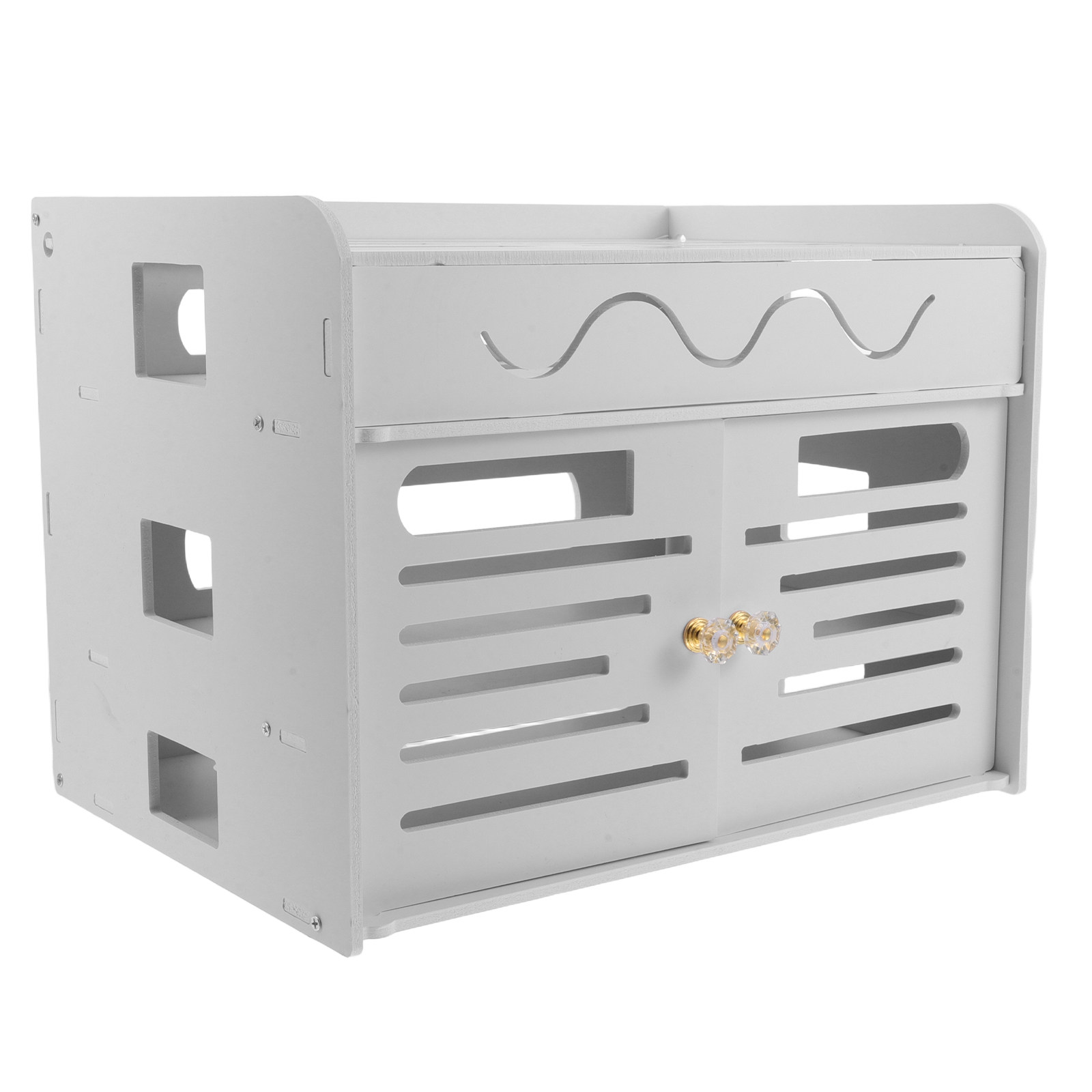 Food Storage Boxes - 3-laags router-organizerdoos wit zonder boren, draadloze