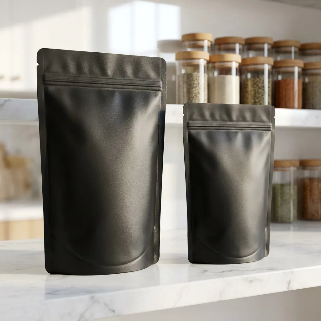 Best Food Storage - 100 stuks Premium Matte Zwarte Staande