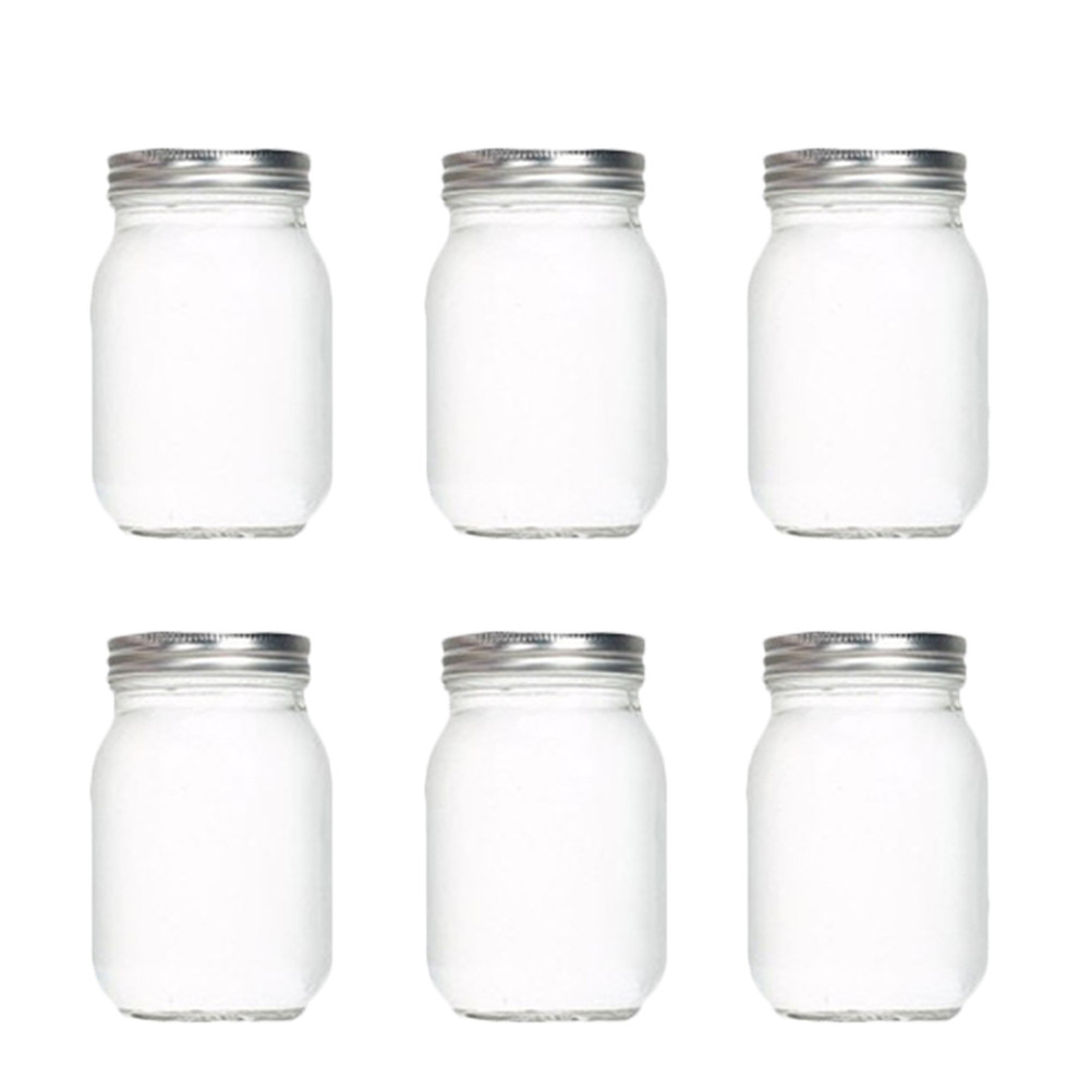 Food Storage With Glass Lids - 6 stuks transparante ronde glazen potten