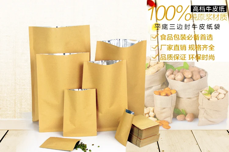 Food Storage In Mylar Bags - 8*12 cm Open Top Bruin Kraftpapier