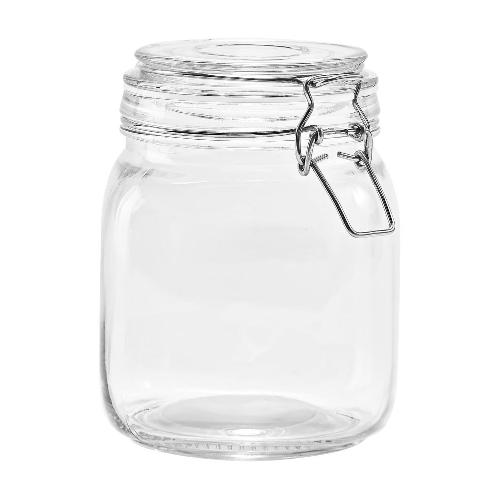 Food Storage With Glass Lids - Mainstays 38 oz glazen voedselbewaarbus met