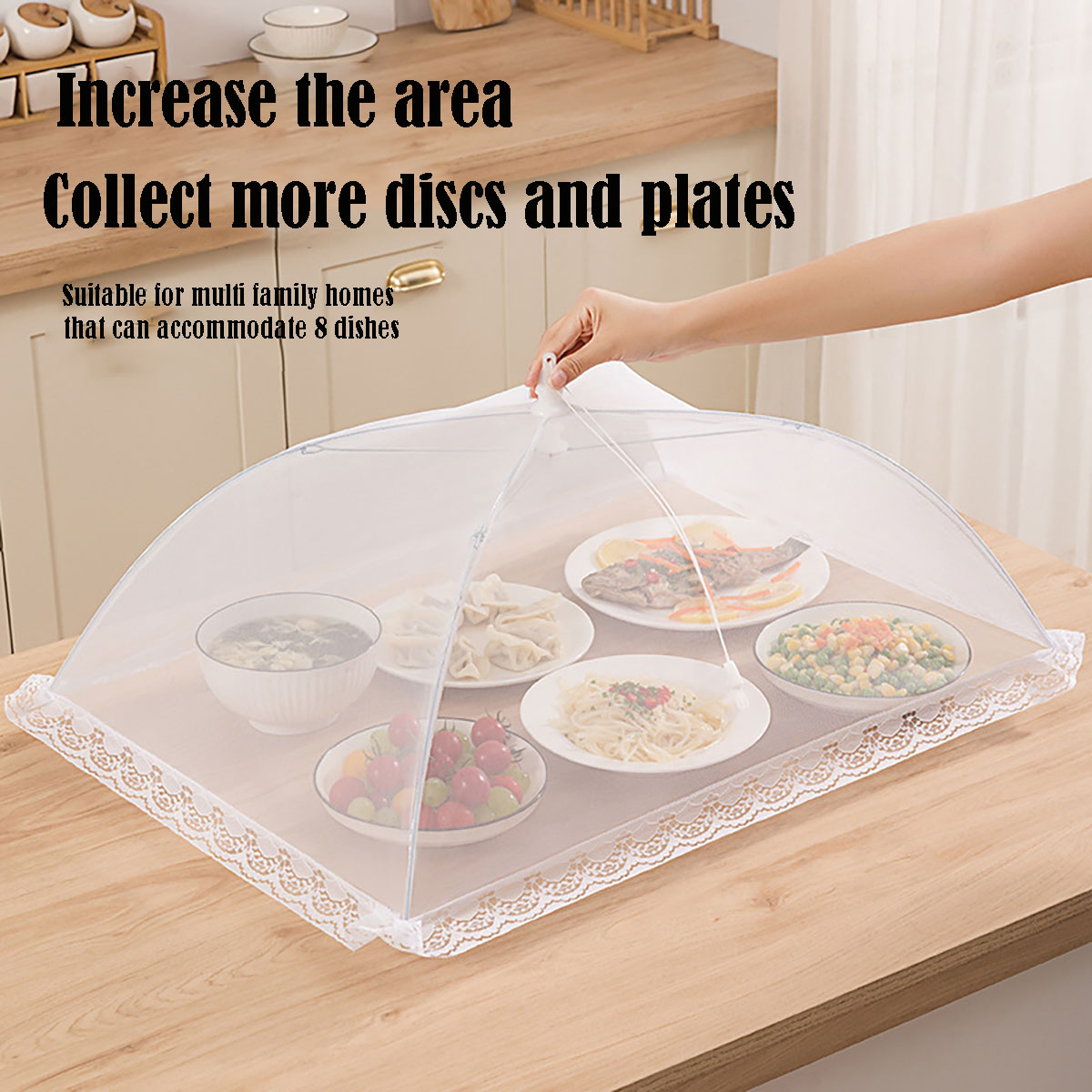 Food Storage Net - Voedselhoes Mesh Opvouwbaar Wasbaar Vliegen Tafels