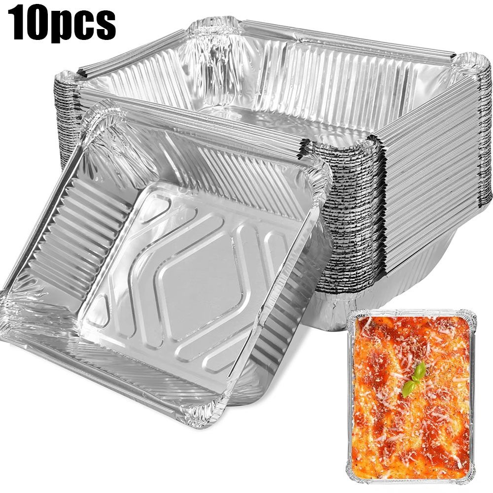 Food Storage Square Containers - 10 STKS Wegwerp Aluminiumfolie Voedselopslagcontainers Oven