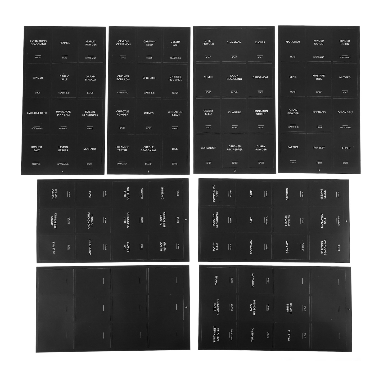 Food Storage Pantry - 32 stuks kruidenstickers, waterdichte rechthoekige etiketten