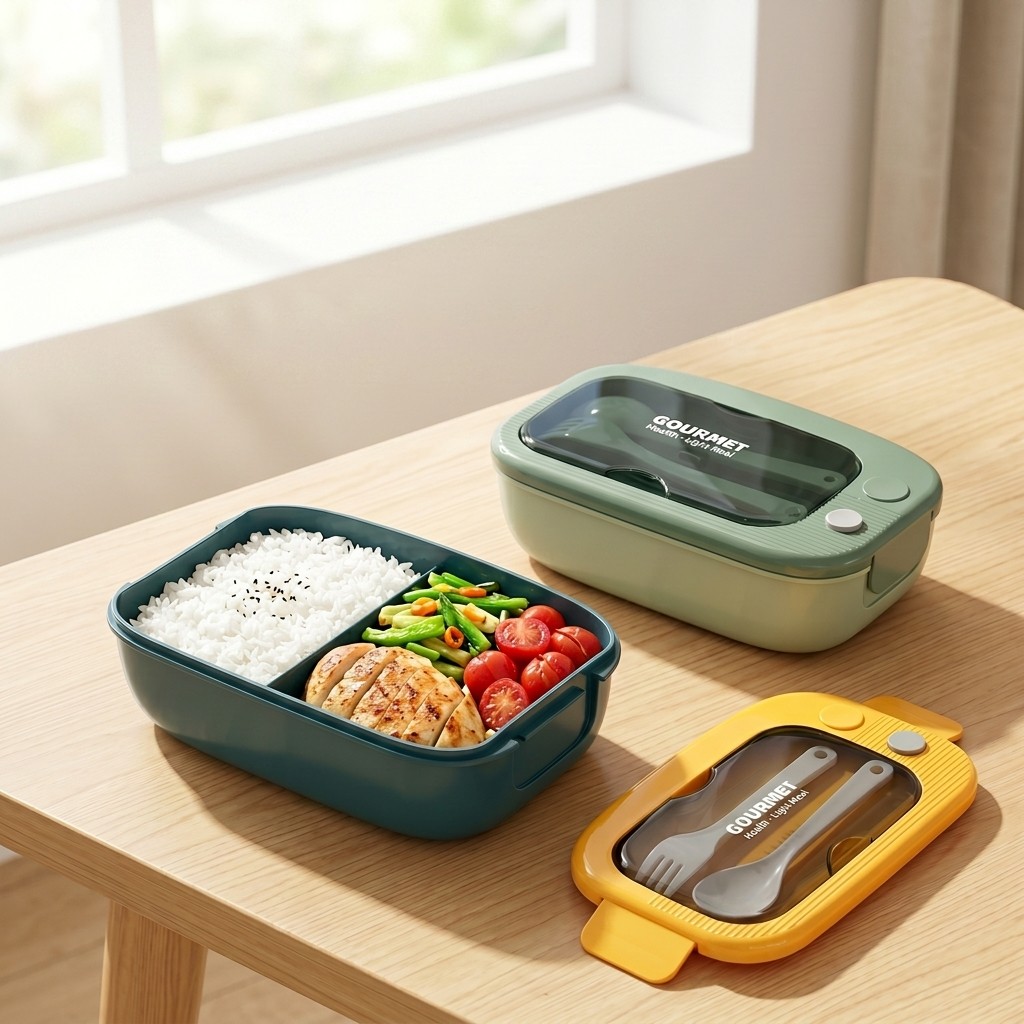 Food Storage Square Containers - Microgolfbestendige plastic bento box met 2