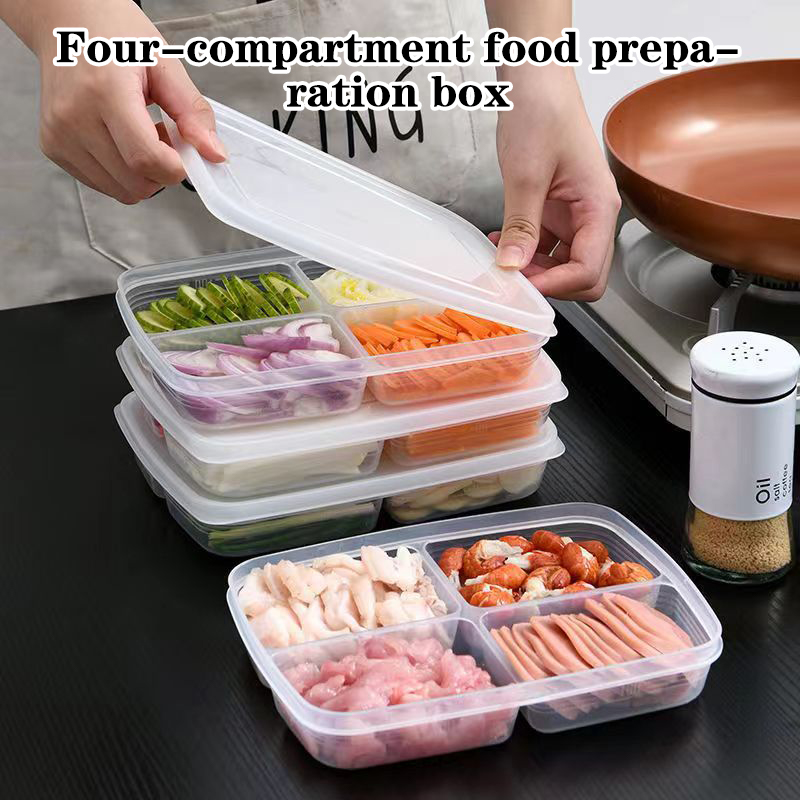 Food Storage Method - Nieuwe【4 roosters Plastic opbergdoos Draagbaar compartiment