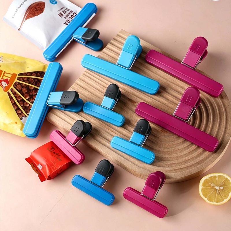Food Storage Method - 4 Stuks Draagbare Plastic Zak Afdichtingsclips,