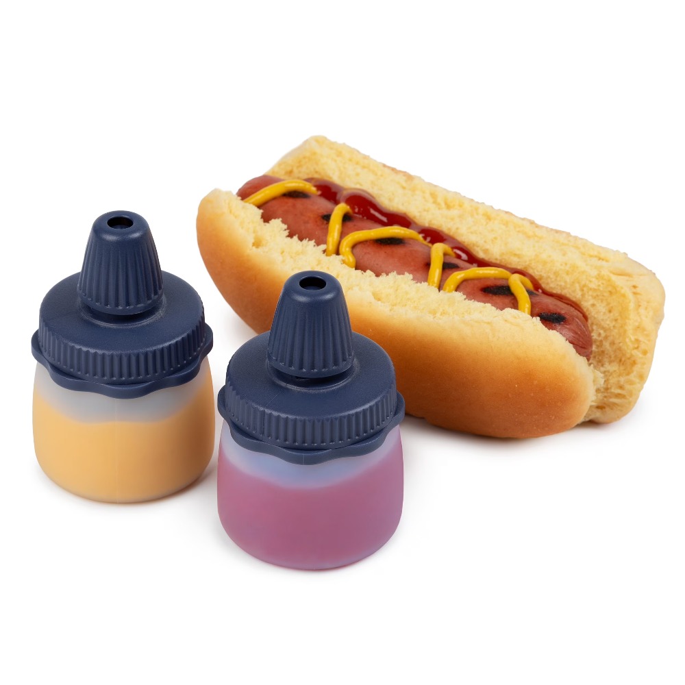 Food Storage Silicone - Siliconen knijpflesjes blauw herbruikbare voedselcontainers voor