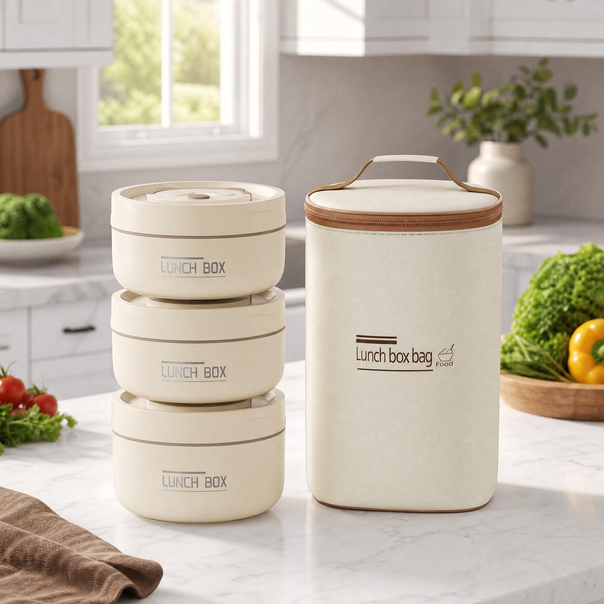 Food Storage Warmer - Geïsoleerde lunchtas met 4 stapelbare, lekvrije