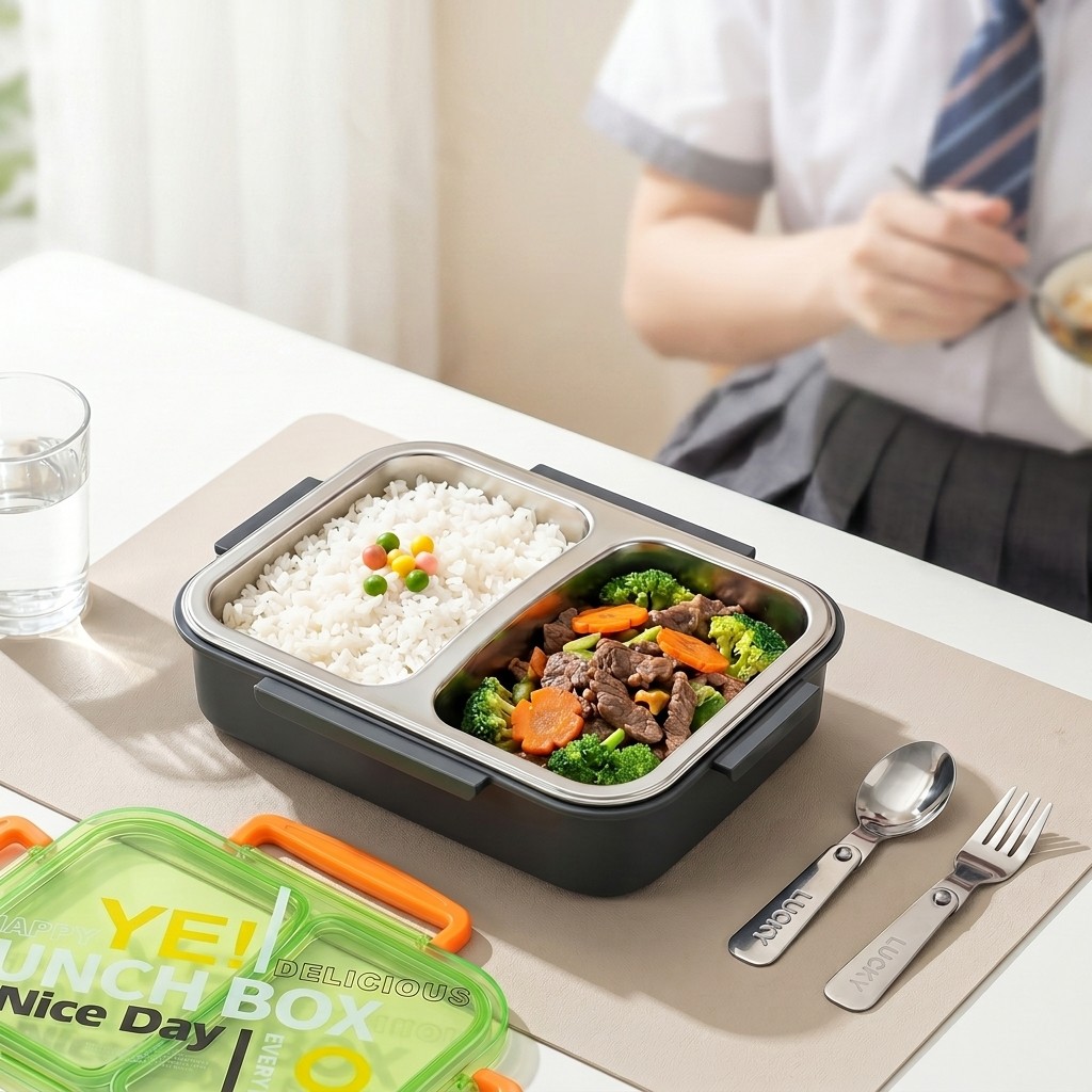 Food Storage Square Containers - Microgolfbestendige 304 roestvrijstalen bento lunchbox met