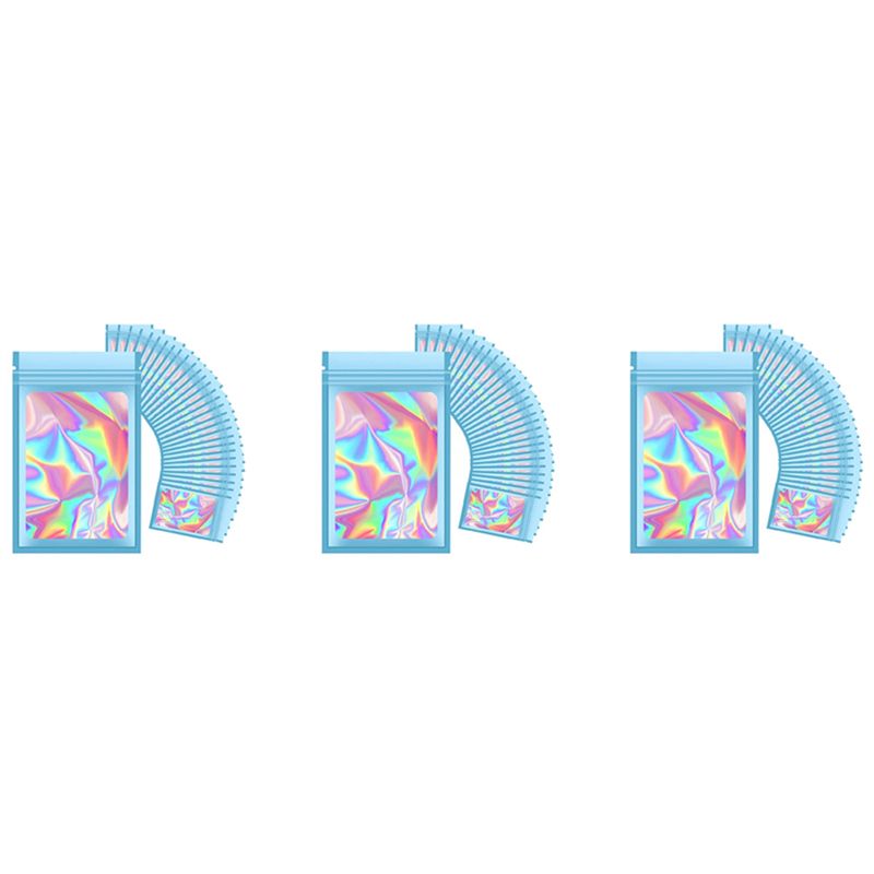 Food Storage In Mylar Bags - ABWZ-300 stuks hersluitbare holografische zakjes, geurbestendige