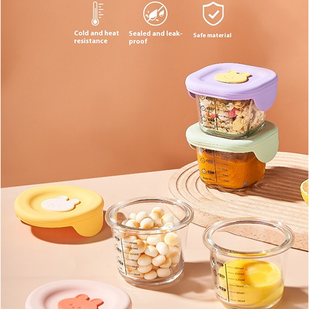 Food Storage Non Toxic - 4pack/lot glazen babyvoedingspotten voor kinderen met