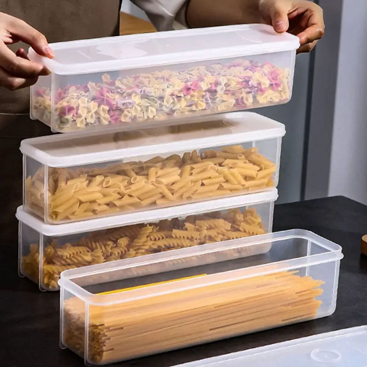 Food Storage With Colander - 1 plastic transparante opbergdoos, koelkastvoedsel met