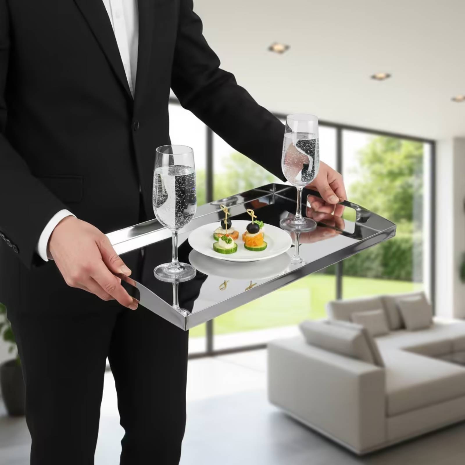 Roestvrijstalen dienblad met s - Food Storage Handling recensie en prijs