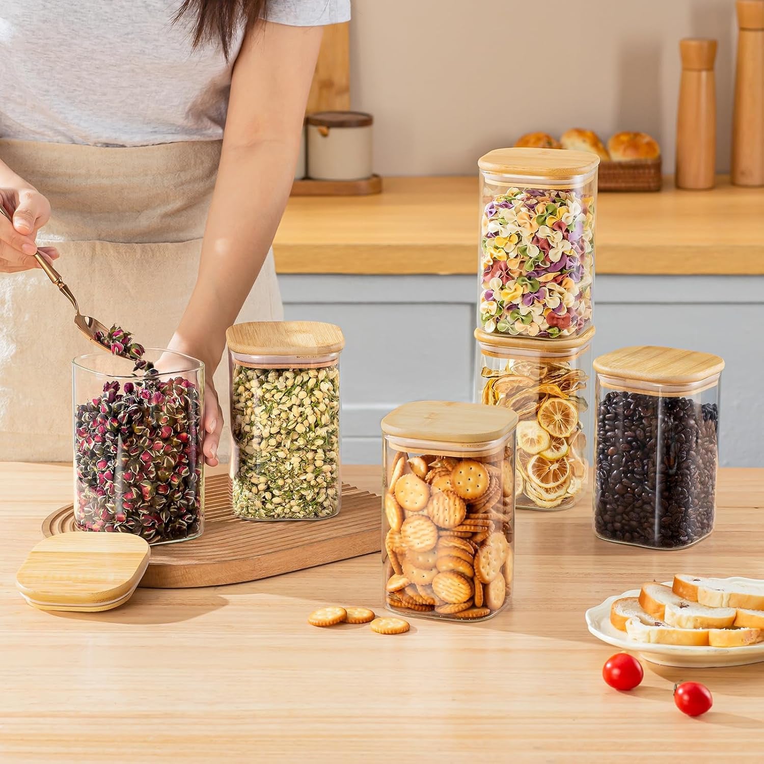 6-delige set glazen voorraadpo - Food Storage With Glass Lids recensie en prijs