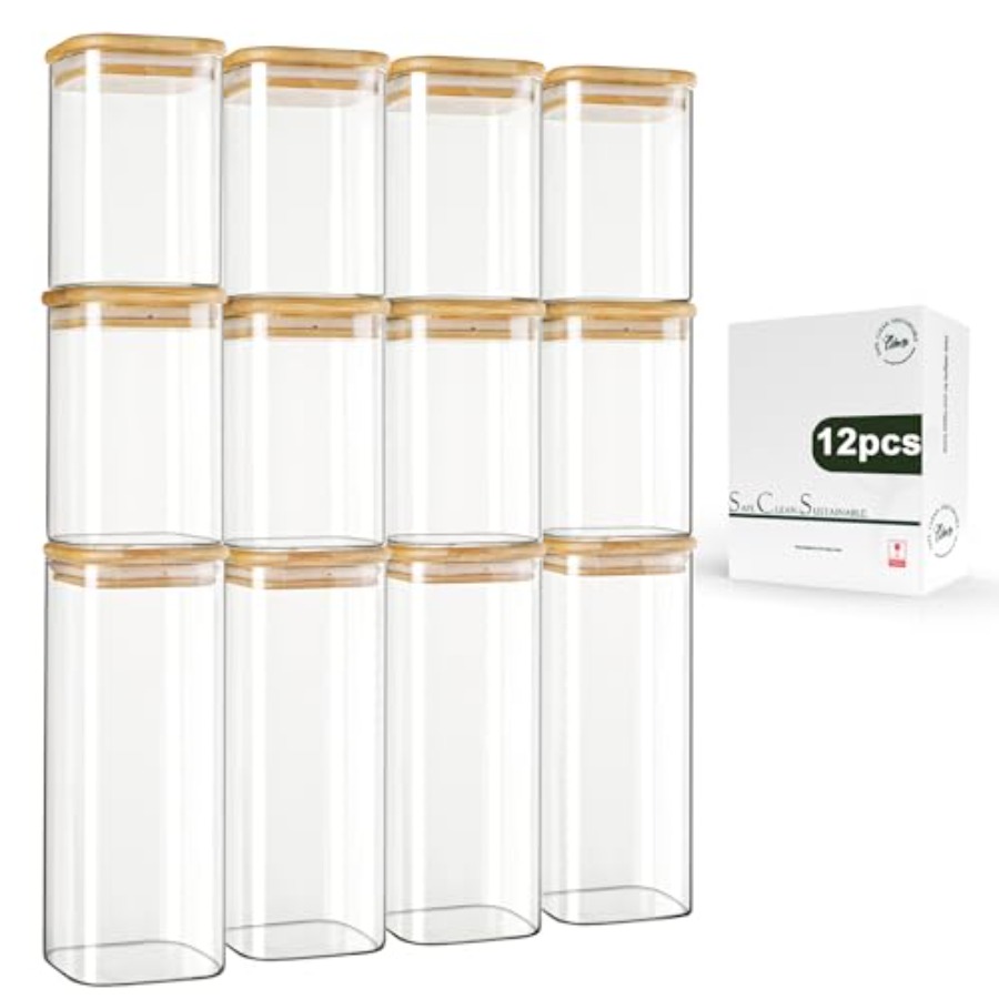 12-pack vierkante glazen voorr - Food Storage With Glass Lids recensie en prijs