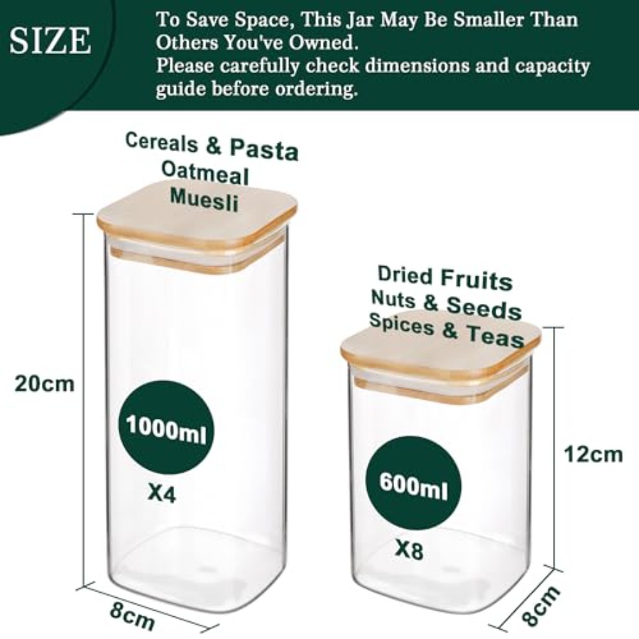 12-pack vierkante glazen voorr - Food Storage With Glass Lids recensie en prijs