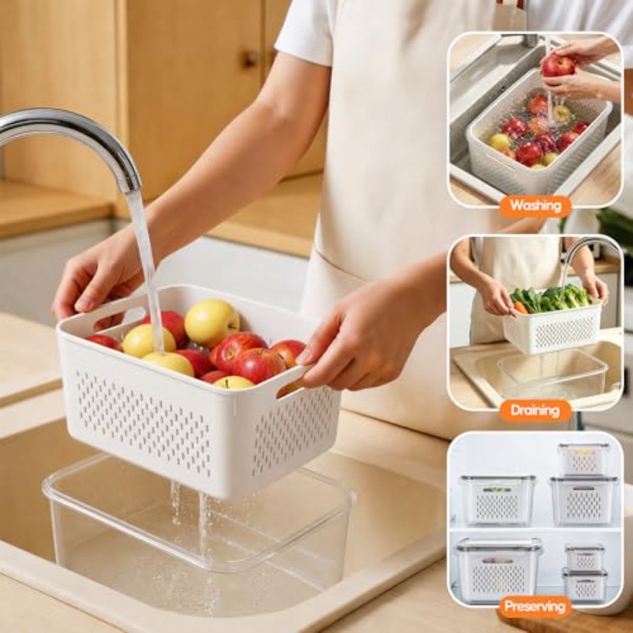 Fruitopbergcontainers voor de  - Food Storage With Colander recensie en prijs