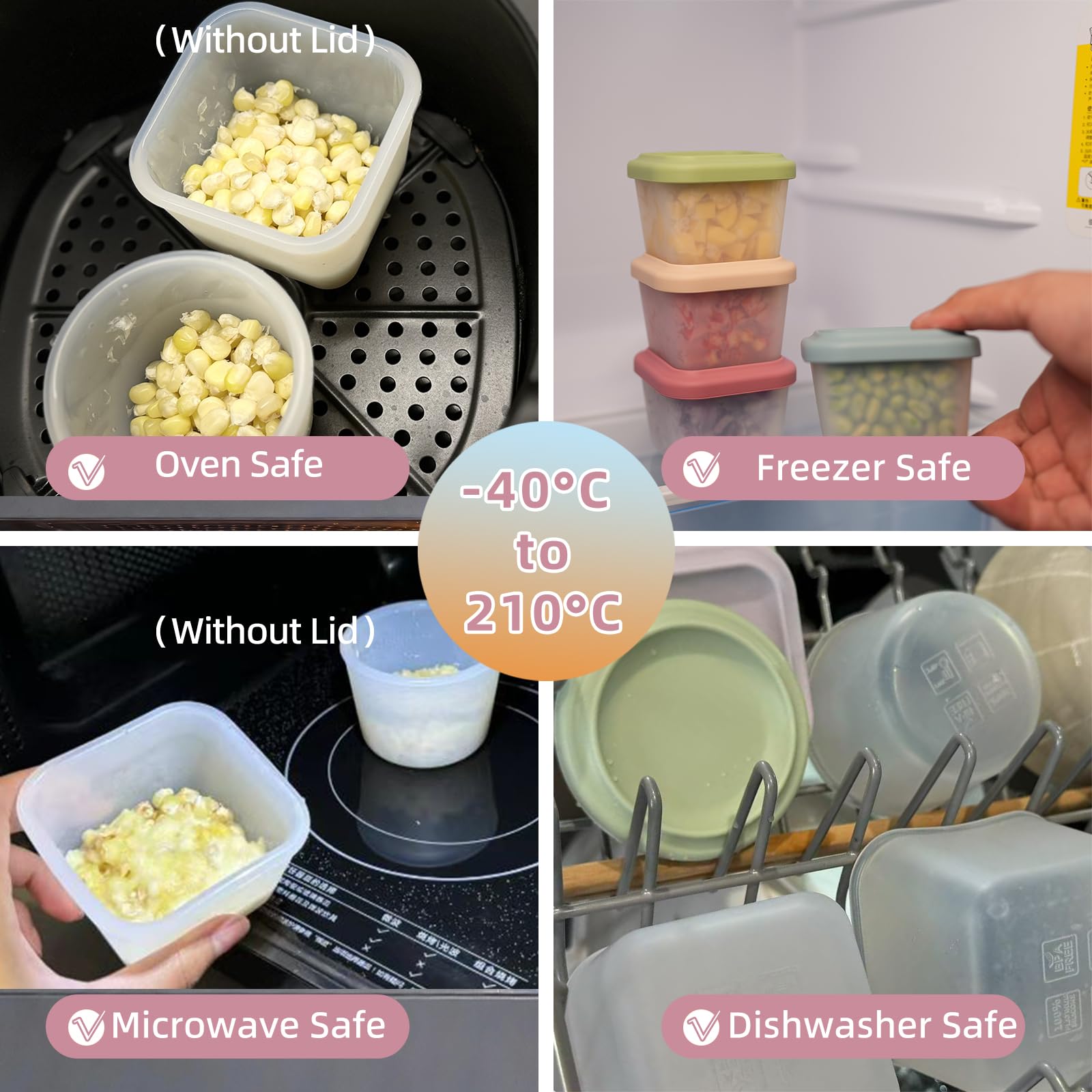 Voedselveilige siliconen babyv - Food Storage Silicone recensie en prijs