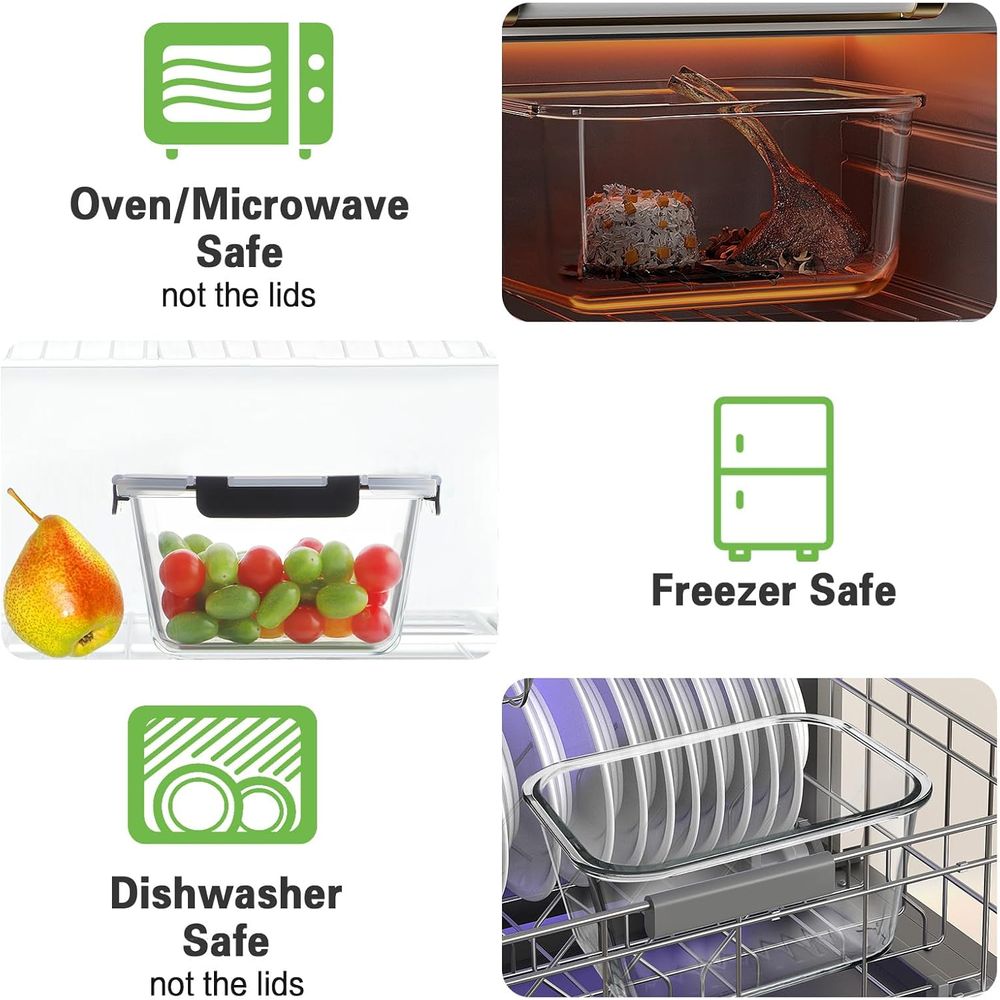 4-delige glazen voedselbewaarc - Food Storage With Glass Lids recensie en prijs